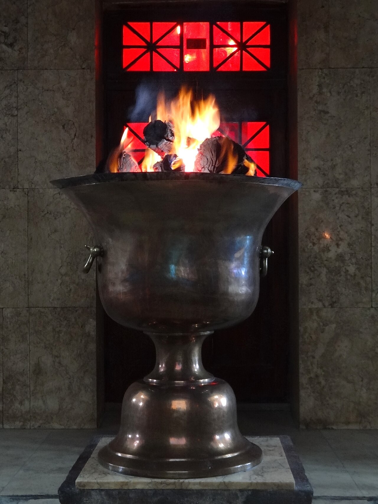 The eternal flame at the Ateshkadeh fire temple in Yazd.