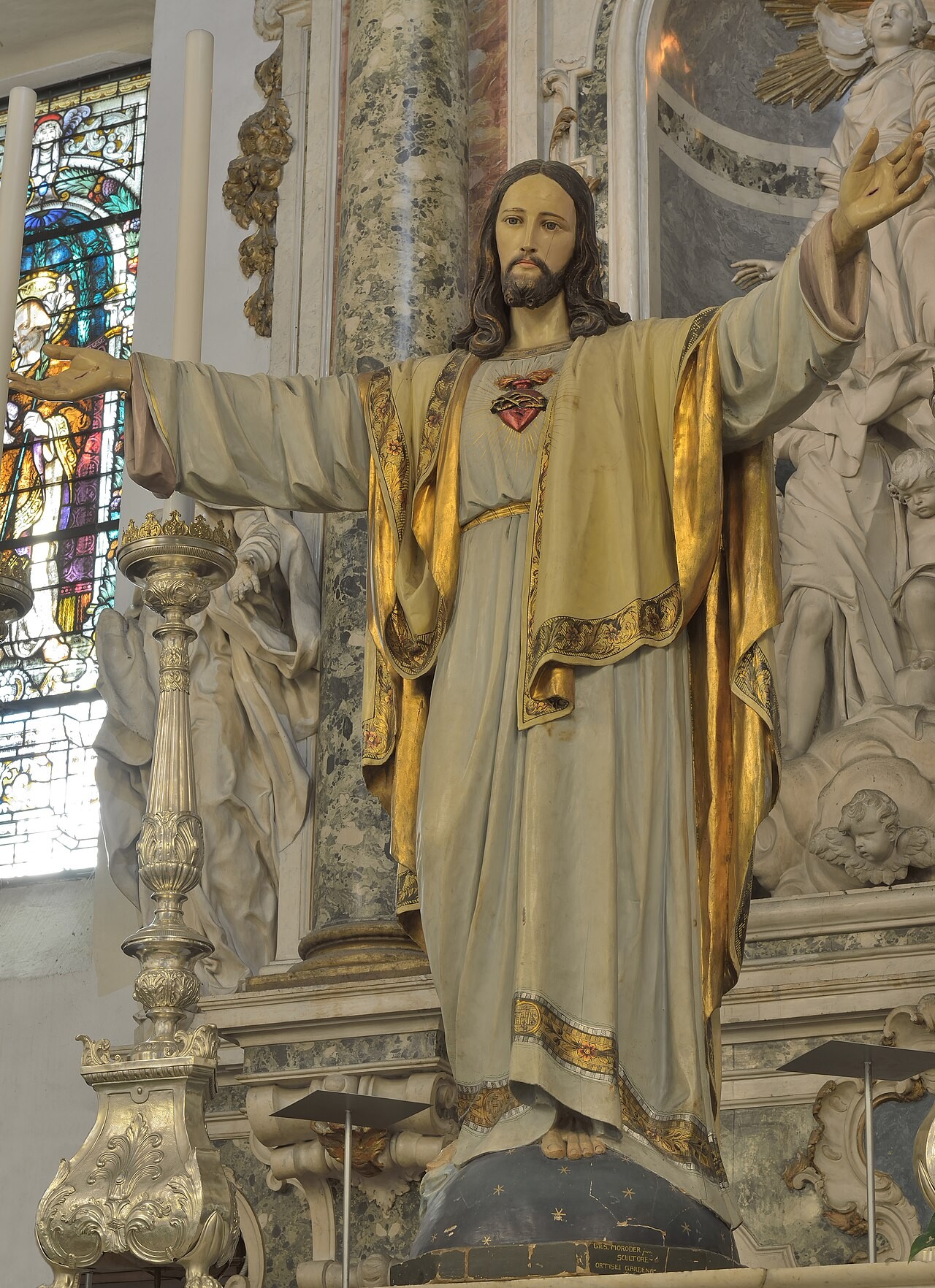 A church statue of the Sacred Heart of Jesus in Arco, Italy.