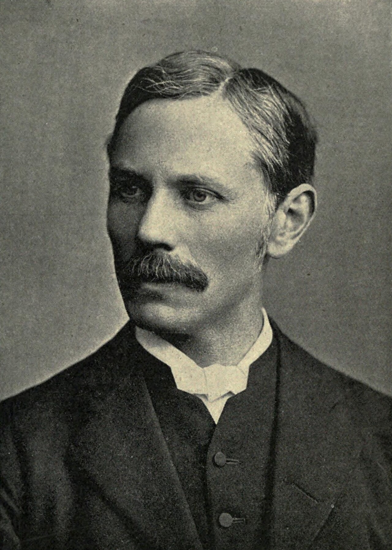 A photographic portrait of Samuel Rolles Driver, a man with a mustache in a dark suit, one of the three editors of the Brown-Driver-Briggs lexicon.