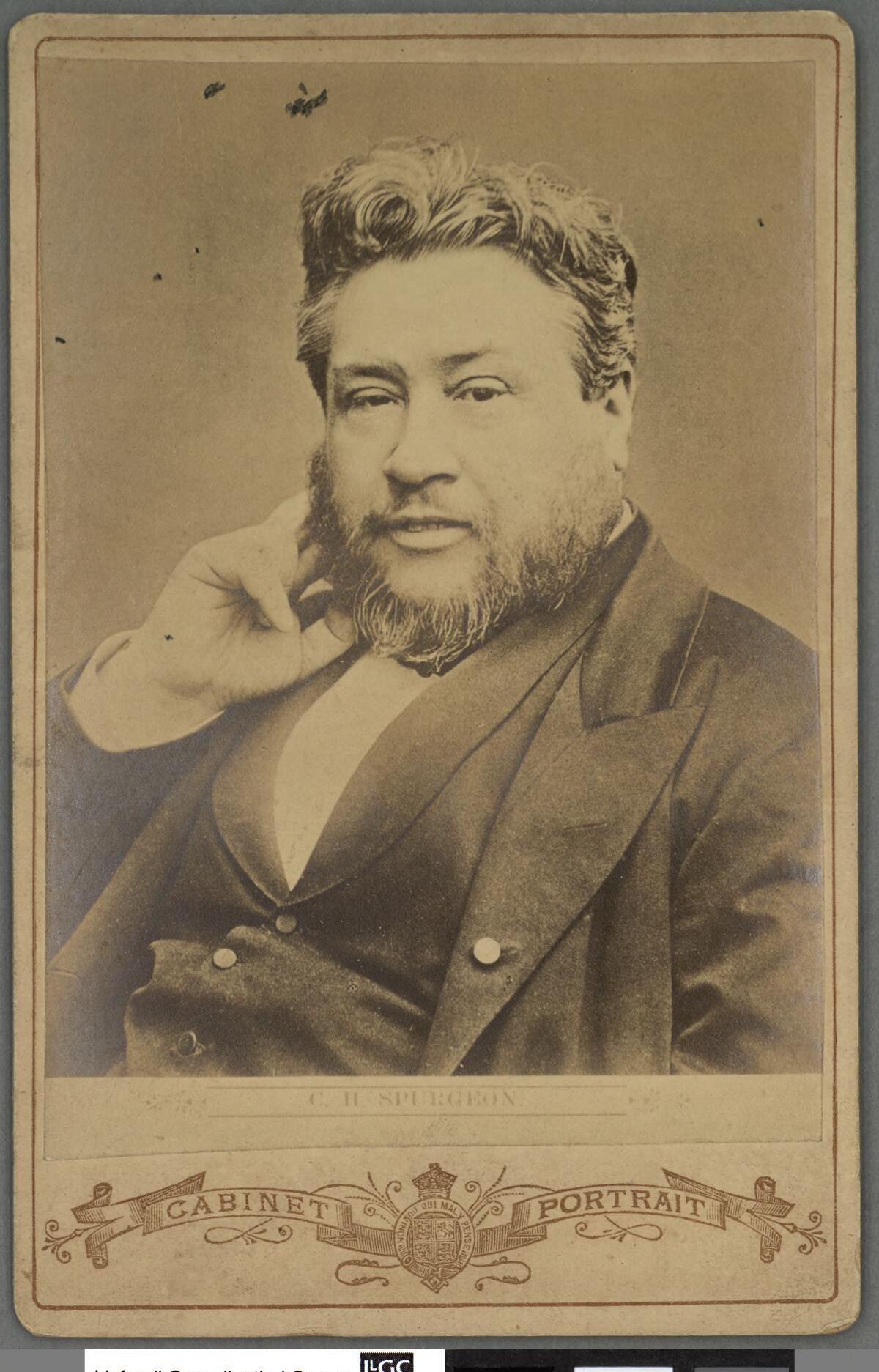 Photographic portrait of Charles Haddon Spurgeon, the nineteenth-century Baptist preacher.