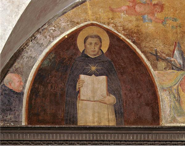 Fra Angelico's fresco of St Thomas Aquinas holding the Summa Theologiae, in the San Marco convent in Florence.