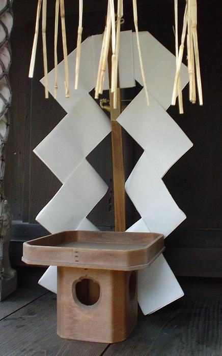 A gohei, the paper streamer wand used in reciting norito