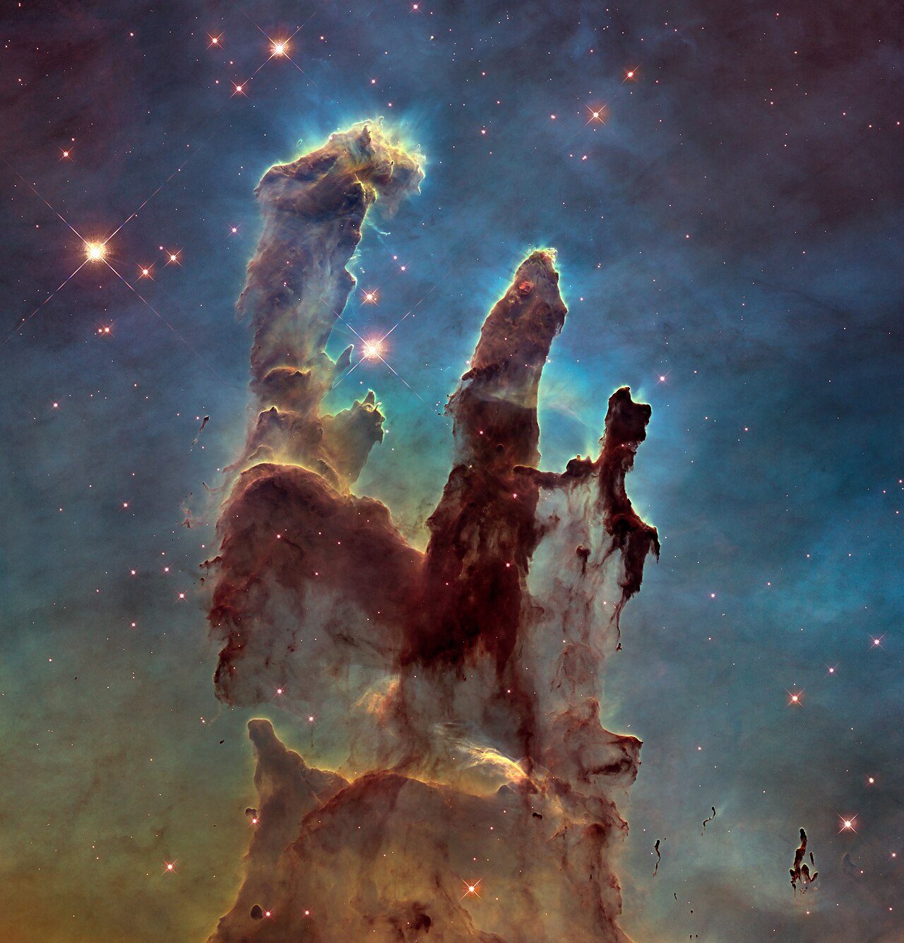 The Pillars of Creation, photographed by Hubble