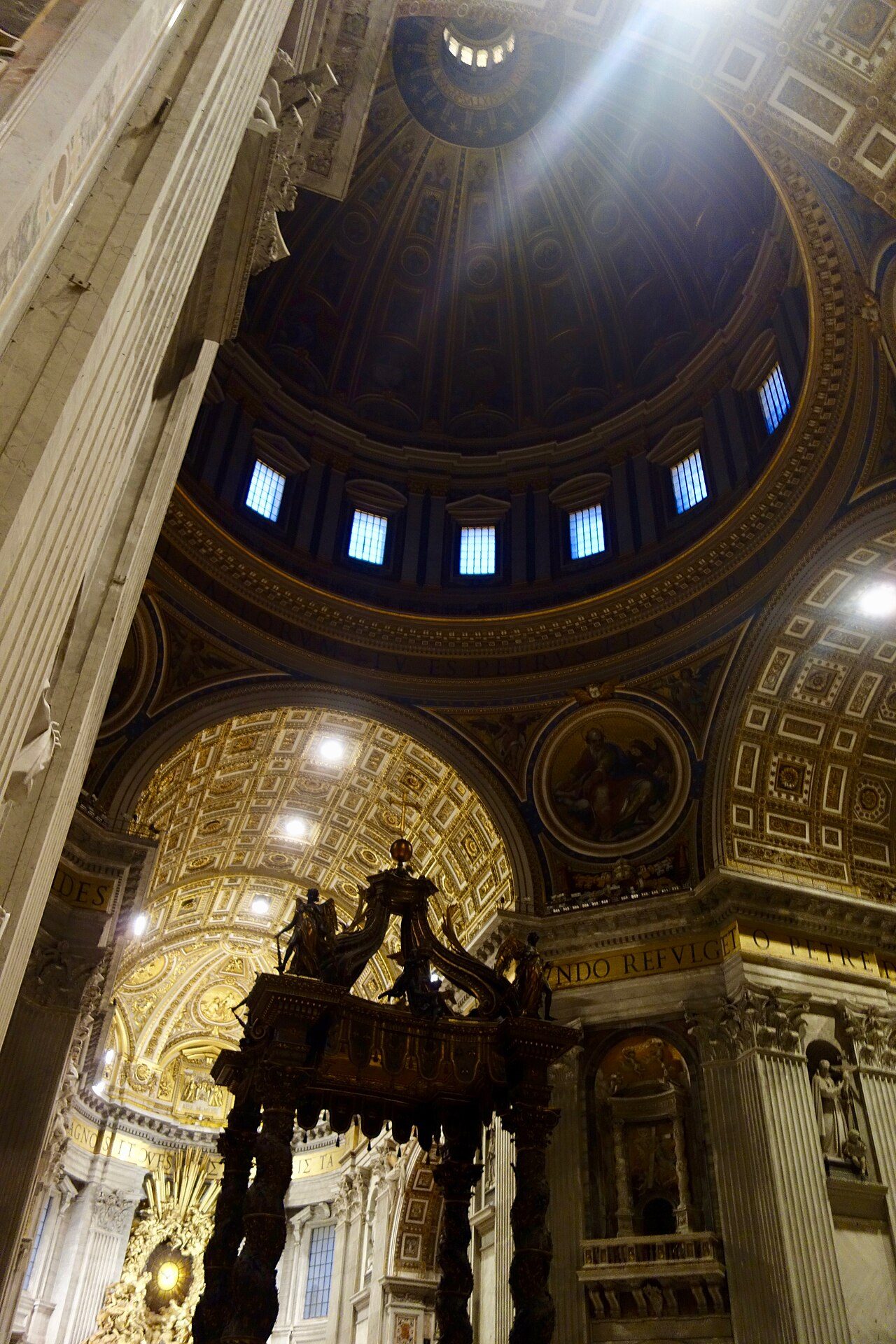 The dome and baldacchino of St. Peter's Basilica, Vatican City